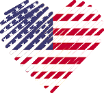 Logo of Top-Dating-Seiten - USA, Heart Shaped Image of USA flag.
